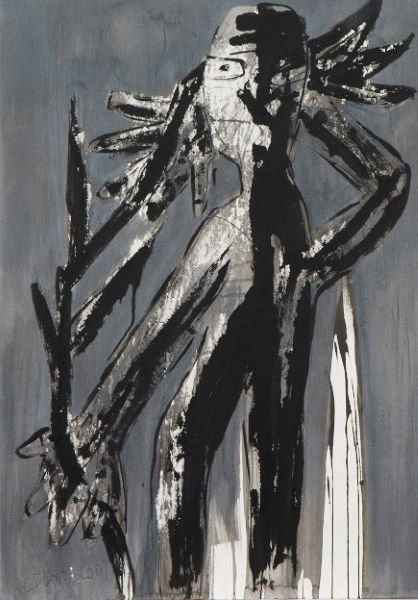 [2007] Broken Lily, Acrylic Ink on paper, 100x71cm